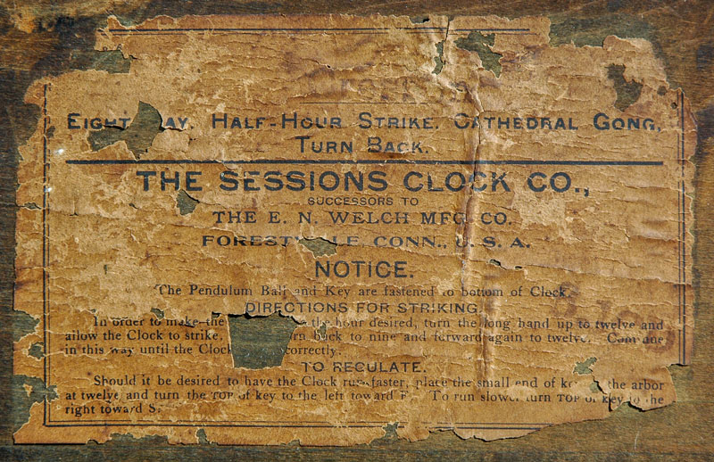House of Clocks Morgantown Indiana_Antique Clock Label_Sessions_Clock_Instructions_002